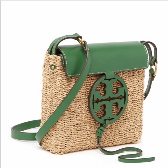 Tory Burch Miller straw green crossbody bag - Picture 3 of 9